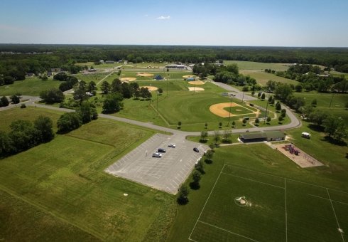 aerial view of full sports and recreations 