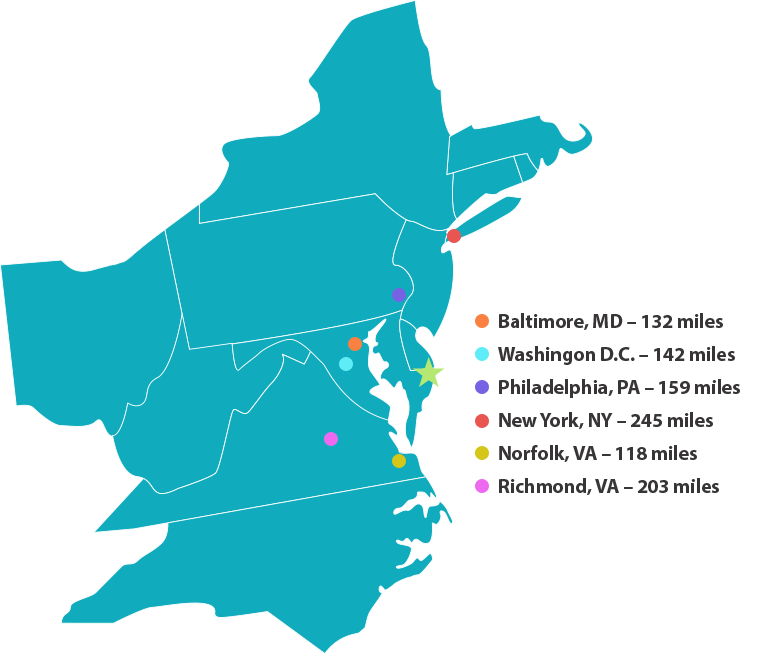 Map of Worcester county